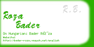 roza bader business card